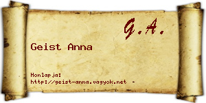 Geist Anna névjegykártya